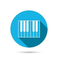 Piano icon. Royal musical instrument sign.