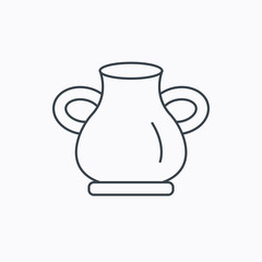 Vase icon. Decorative vintage amphora sign.