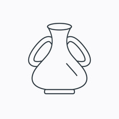 Vase icon. Decorative vintage amphora sign.