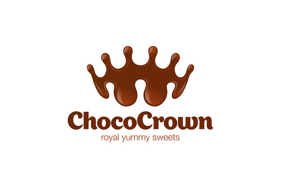 Chocolate Crown shape Splash Logo design vector