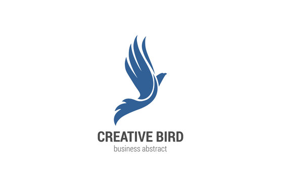 Flying Bird Logo abstract design vector template. Phoenix concep