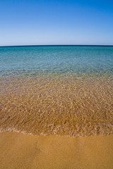 The beach of the Black Sea in the Crimea in the summer