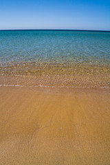 The beach of the Black Sea in the Crimea in the summer