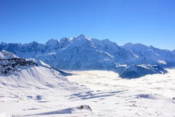 Mount Blanc mountain ridge