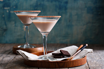 Chocolate martini coctail
