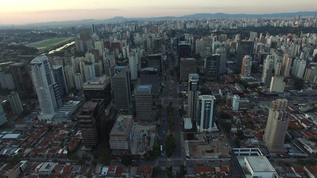 Aerial View of Faria Lima Street, Sao Paulo, Brazil