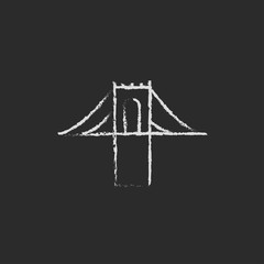 Bridge icon drawn in chalk.