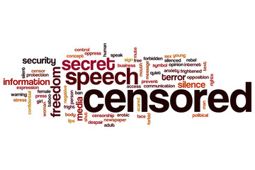 Censored word cloud concept