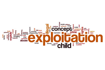 Exploitation word cloud concept