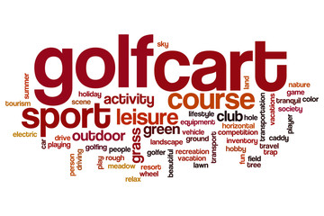 Fototapeta premium Golf cart word cloud concept