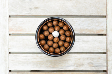 Standing out top view