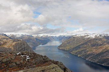 Norwegian nature / There are mountains plunging into the sea from hundreds of metres, fjords, tall mountain peaks, northern lights and midnight sun.