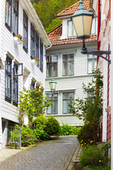 Fototapeta na wymiar little street in Bergen
