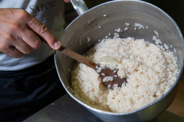The making of sicilian arancini