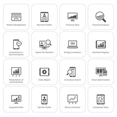 Business and Finances Icons Set. Flat Design.