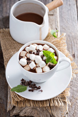 Hot chocolate in a cup