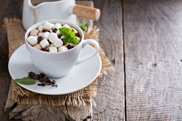 Hot chocolate in a cup