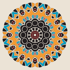 Oriental mandala motif round lace pattern background, like