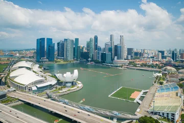 Foto op Plexiglas Aerial view of Singapore in downtown district © ake1150