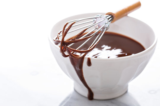 Melted chocolate in a bowl