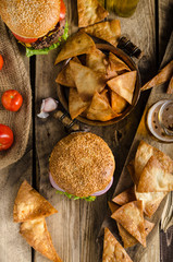 American rustic burger