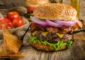 American rustic burger