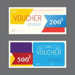Vector gift voucher coupon template design. paper label frame
