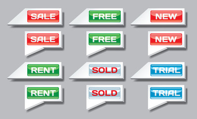 Set of commercial pointer signs