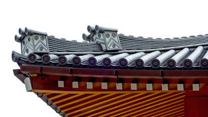 Fototapeta na wymiar Closeup of a classic Japanese tile roof