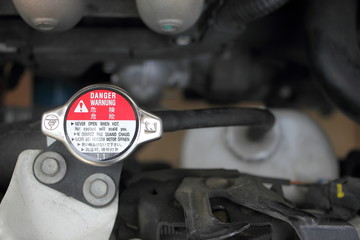 danger warning on radiator cap