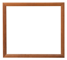 old wood frame of photo on isolated white with clipping path.