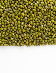 green beans on white background