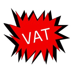 Fototapeta premium Vat white stamp text on red blast