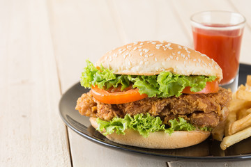 crispy chicken burger