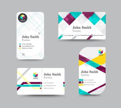 Business contact card template design. vector stock