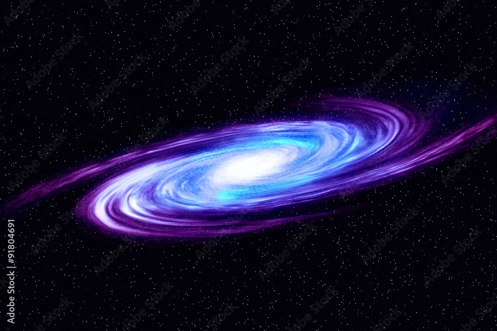 Wall mural image of spiral galaxy. spiral galaxy in deep space with star field background. computer generated a