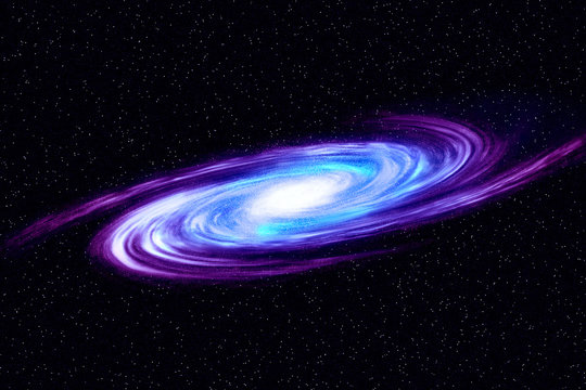 Image of spiral galaxy. Spiral galaxy in deep space with star field background. Computer generated abstract background.