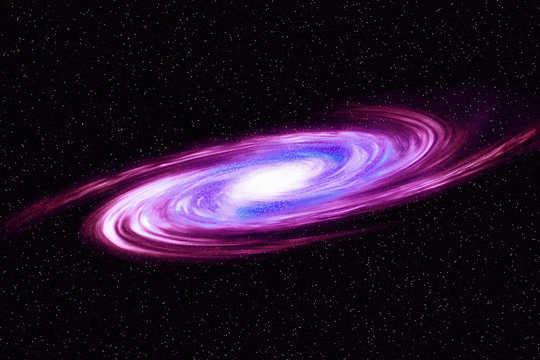 Image of spiral galaxy. Spiral galaxy in deep space with star field background. Computer generated abstract background.