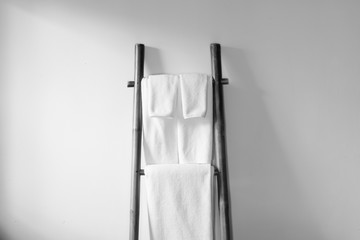 Towel on bamboo hanger
