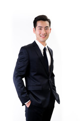 Young Asian businessman white background