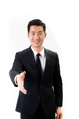 Young Asian businessman white background