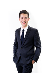 Young Asian businessman white background