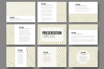 Set of 9 templates for presentation slides. Modern stylish