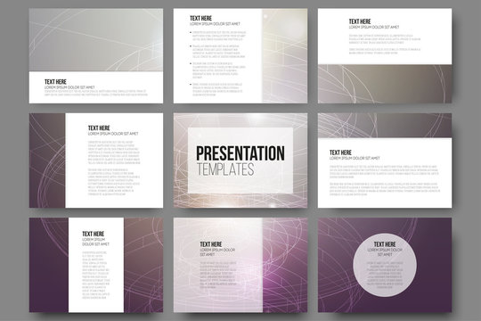 Set of 9 vector templates for presentation slides. Conceptual