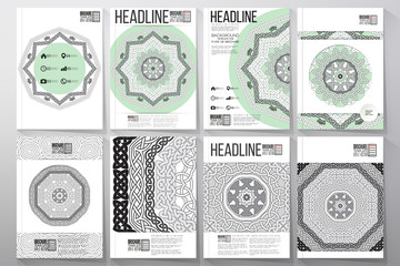 Vector templates with round ornamental vector shapes, celtic