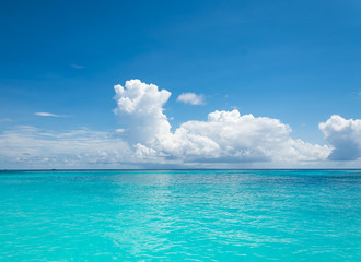 blue sky and water of ocean