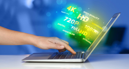 Man choosing display resolution