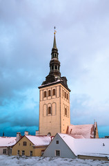  Winter view of the Old Tallinn. Church Niguliste