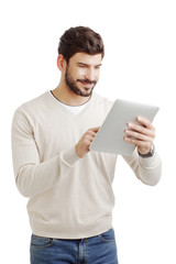 Businessman with digital tablet