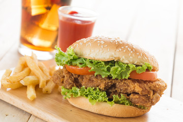crispy chicken burger